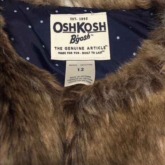 Oshkosh Faux Fur Vest Size 12 - Picture 2 of 2